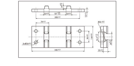 Vistas en 3 perspectivas de la Bancada Nervada Pza16A, d&oacute;nde se pueden ver las acotaciones que nos permitir&aacute;n comprobar su tama&ntilde;o