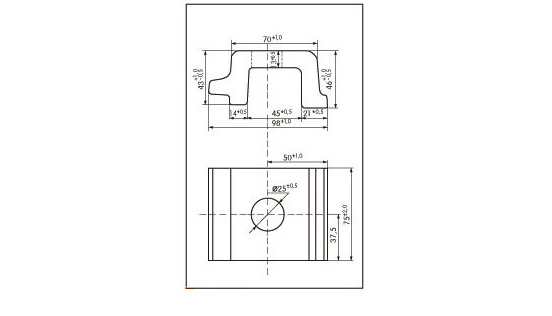 Vistas de pefil y superior de las Abrazaderas de tipo &pound;p3, d&oacute;nde se pueden ver las acotaciones que indican su tama&ntilde;o